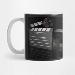 film clapperboard with reel Mug